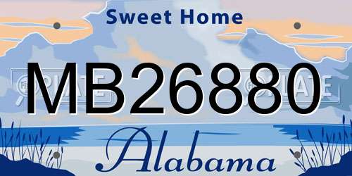 MB26880 Alabama License Plate