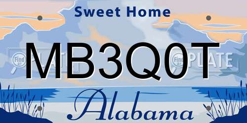 MB3Q0T Alabama License Plate