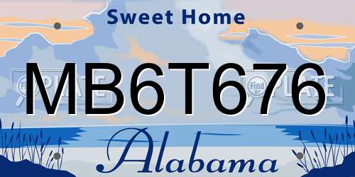 MB6T676 Alabama License Plate