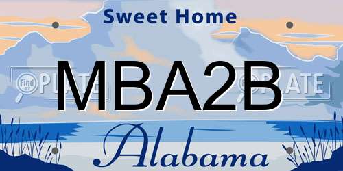 MBA2B Alabama License Plate
