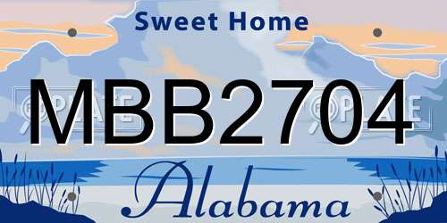 MBB2704 Alabama License Plate