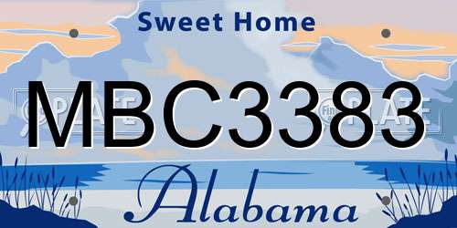 MBC3383 Alabama License Plate