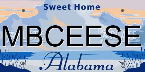 MBCEESE Alabama License Plate