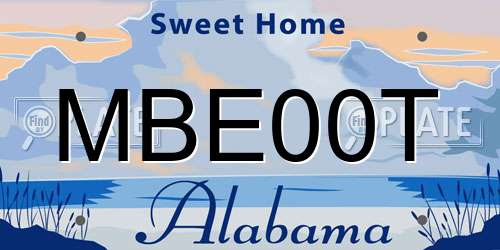 MBE00T Alabama License Plate