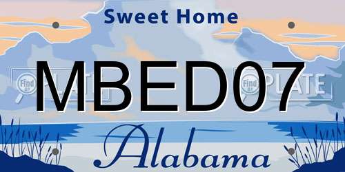 MBED07 Alabama License Plate