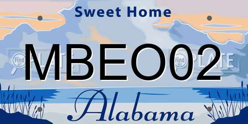 MBEO02 Alabama License Plate