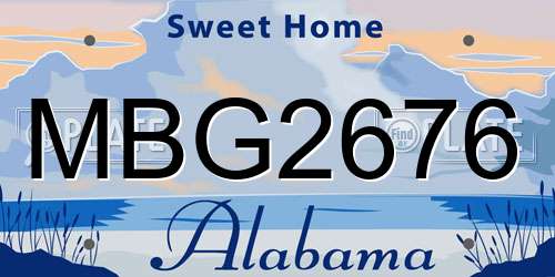 MBG2676 Alabama License Plate