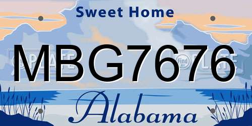 MBG7676 Alabama License Plate