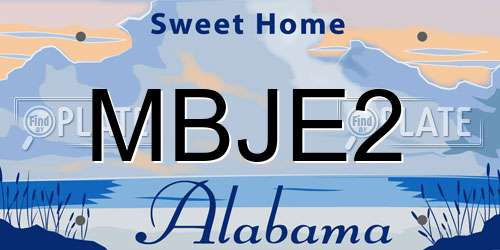 MBJE2 Alabama License Plate