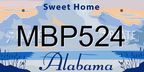 MBP524 Alabama License Plate