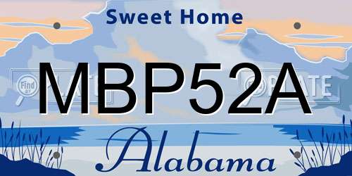 MBP52A Alabama License Plate