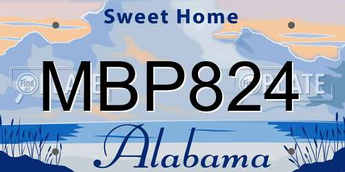 MBP824 Alabama License Plate