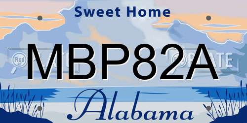 MBP82A Alabama License Plate