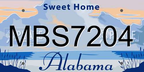 MBS7204 Alabama License Plate