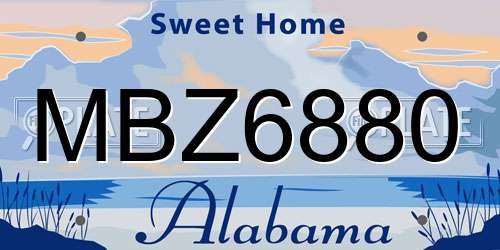 MBZ6880 Alabama License Plate