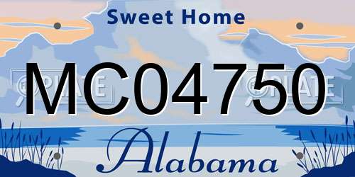 MC04750 Alabama License Plate