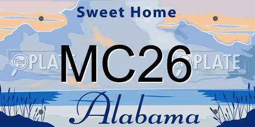 MC26 Alabama License Plate