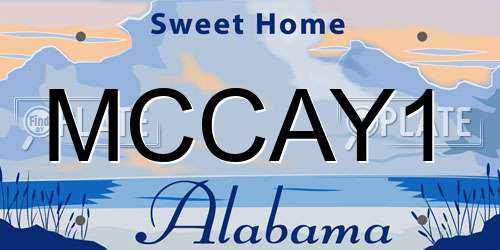 MCCAY1 Alabama License Plate