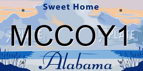 MCCOY1 Alabama License Plate