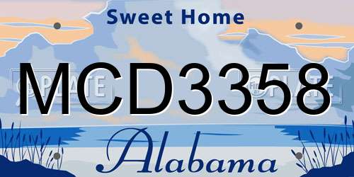 MCD3358 Alabama License Plate