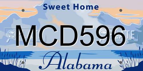 MCD596 Alabama License Plate