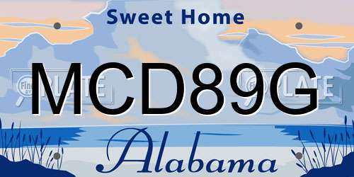MCD89G Alabama License Plate