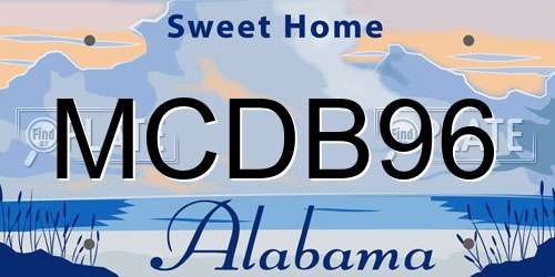 MCDB96 Alabama License Plate