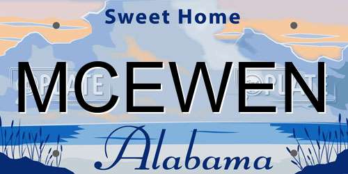 MCEWEN Alabama License Plate
