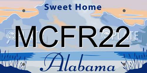 MCFR22 Alabama License Plate