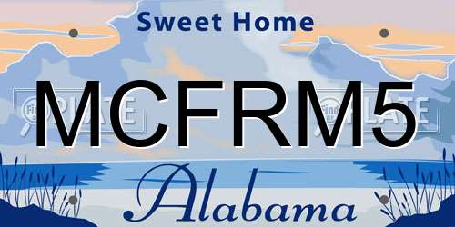 MCFRM5 Alabama License Plate