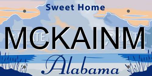MCKAINM Alabama License Plate