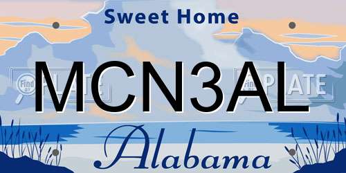 MCN3AL Alabama License Plate