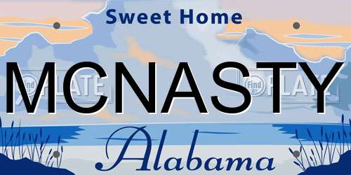 MCNASTY Alabama License Plate