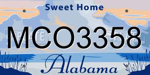 MCO3358 Alabama License Plate