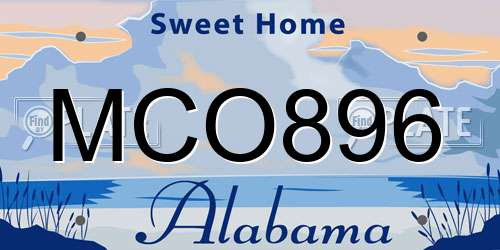 MCO896 Alabama License Plate