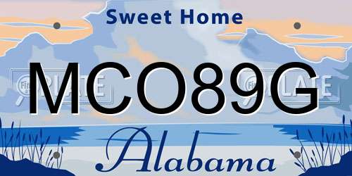 MCO89G Alabama License Plate