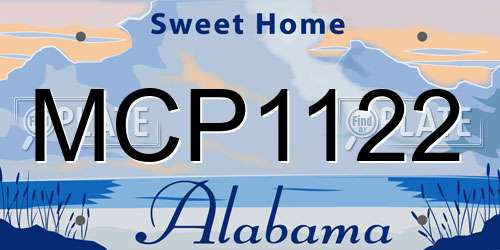 MCP1122 Alabama License Plate