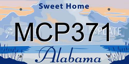 MCP371 Alabama License Plate