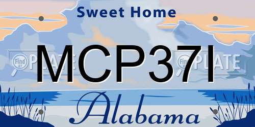MCP37I Alabama License Plate