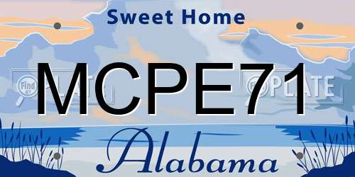 MCPE71 Alabama License Plate