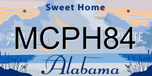 MCPH84 Alabama License Plate