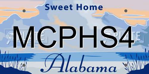 MCPHS4 Alabama License Plate