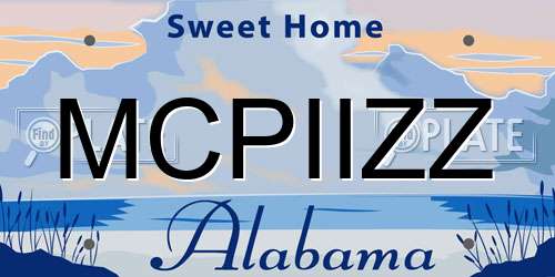 MCPIIZZ Alabama License Plate