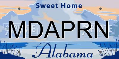 MDAPRN Alabama License Plate