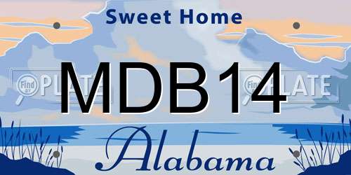 MDB14 Alabama License Plate