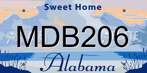 MDB206 Alabama License Plate