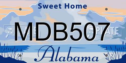 MDB507 Alabama License Plate