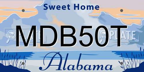 MDB50T Alabama License Plate