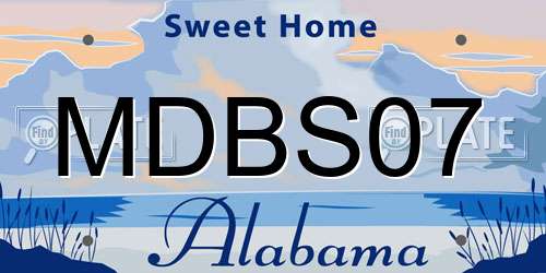 MDBS07 Alabama License Plate