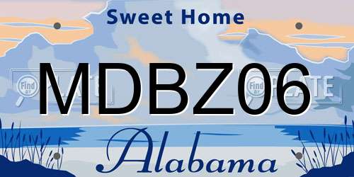 MDBZ06 Alabama License Plate
